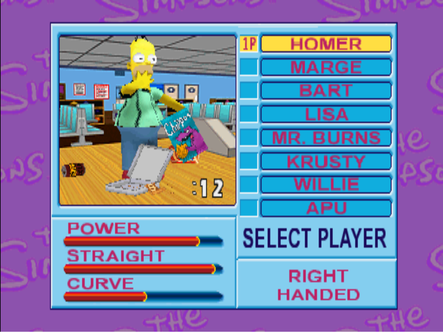 The Simpsons Bowling running in ArcadeDuck